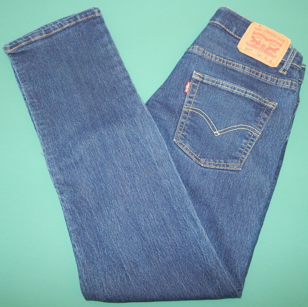 Levi's 511 Slim Jeans Women's 16 Reg Dark BLUE SLIM Denim Mid-Rise W28" X 28"L